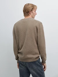 Crew neck melange knit sweater