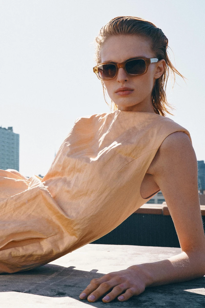 ZW COLLECTION WRINKLED EFFECT MIDI DRESS