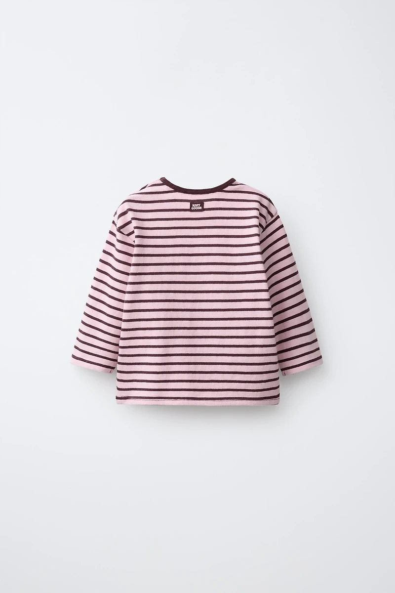 T-SHIRT RAYÉ À ÉTIQUETTE