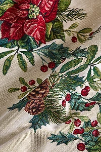 CHRISTMAS JACQUARD HOLLY TABLE RUNNER