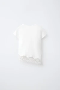 T-SHIRT UNI BAS DENTELLE