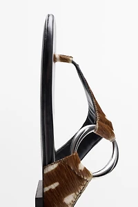 Printed flat slider sandals
