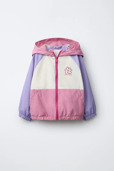 WATER REPELLENT COLOR BLOCK RAINCOAT