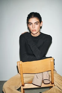 COTTON MODAL RUCHED T-SHIRT
