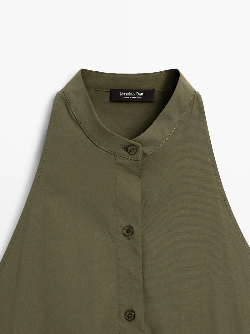 Robe longue à encolure américaine