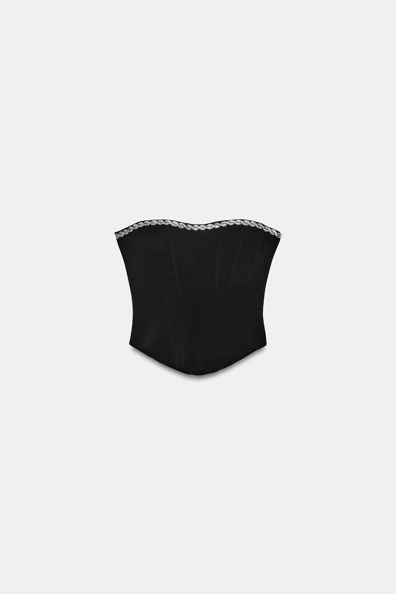 STRETCH SHIMMER CORSET TOP