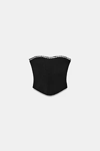 STRETCH SHIMMER CORSET TOP