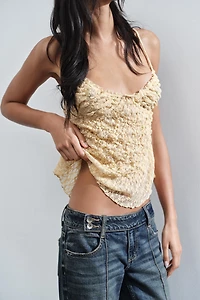LACE RUCHED TOP