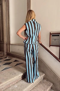 STRIPED STRAIGHT LEG PANTS
