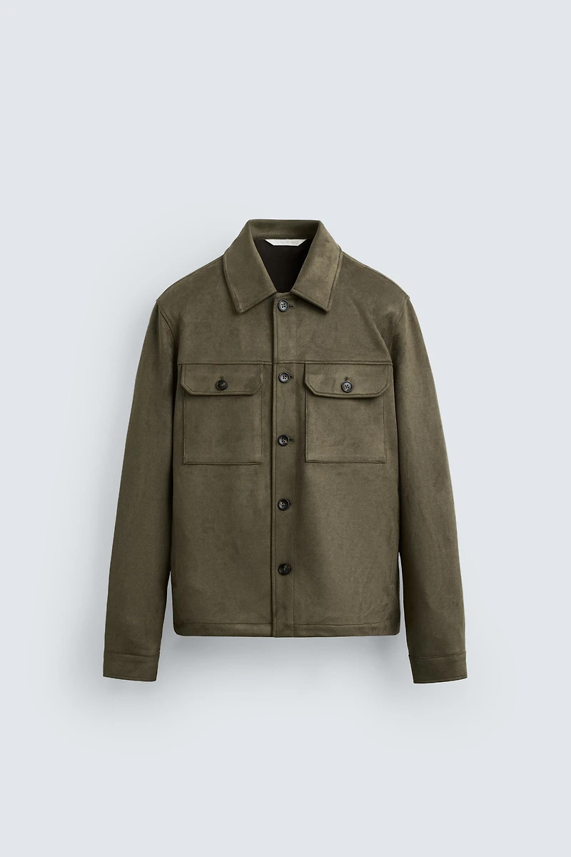 FAUX SUEDE OVERSHIRT