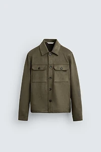 FAUX SUEDE OVERSHIRT