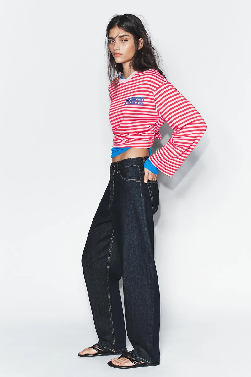 STRIPED TEXT T-SHIRT