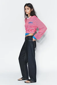 STRIPED TEXT T-SHIRT