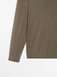 Long sleeve cotton knit sweater