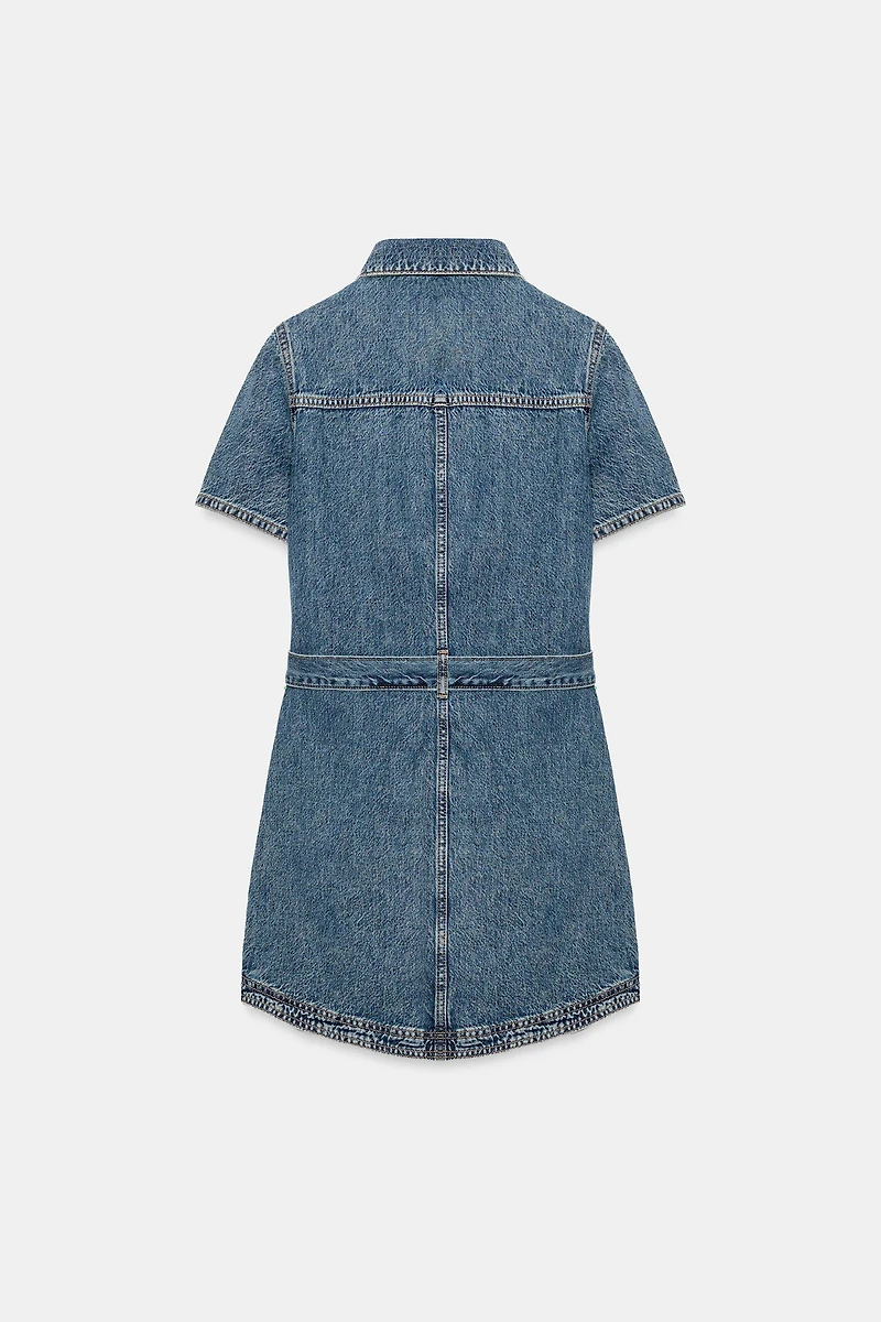 Z1975 BELTED MINI DENIM DRESS