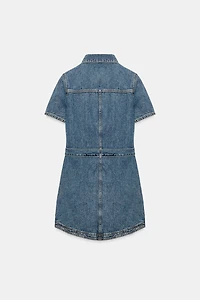 Z1975 BELTED MINI DENIM DRESS
