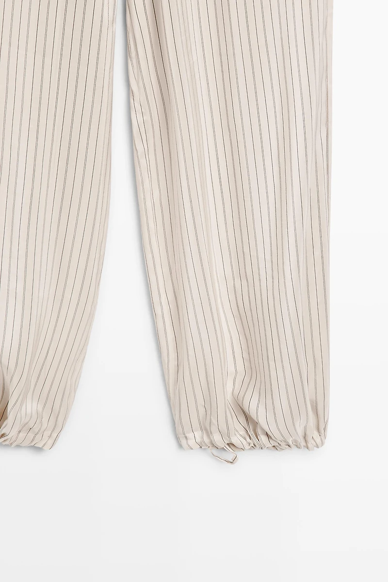 Striped flowing drop crotch pants - STUDIO