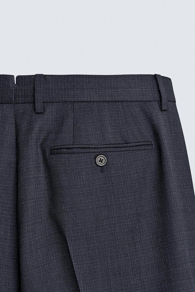 REGULAR FIT 100% WOOL SUIT PANTS