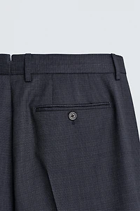 REGULAR FIT 100% WOOL SUIT PANTS