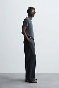 TEXTURED REGULAR FIT PANTS