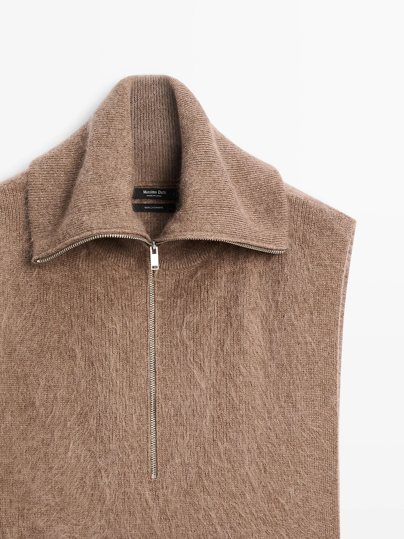 Plastron long fermeture Éclair 100 % cachemire