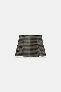 PLAID LACE MINI SKIRT
