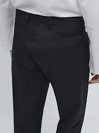 Slim-fit lightweight textured weave denim trousers