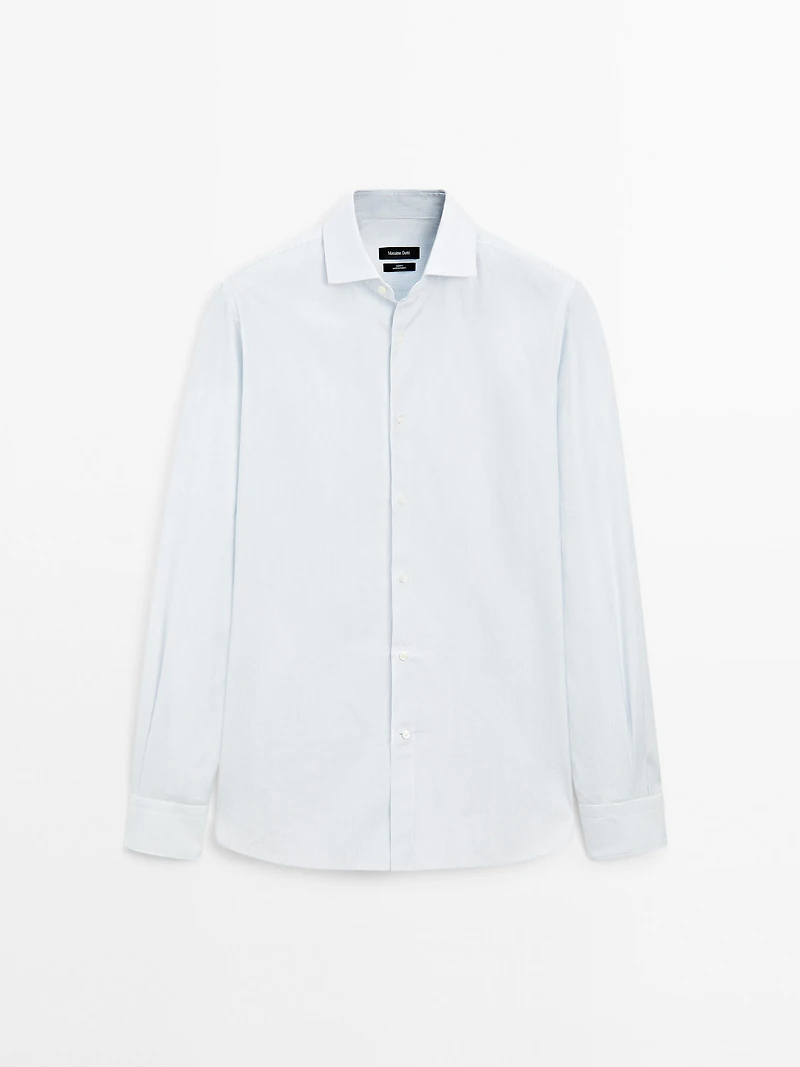 Chemise slim micro-rayures 100 % coton