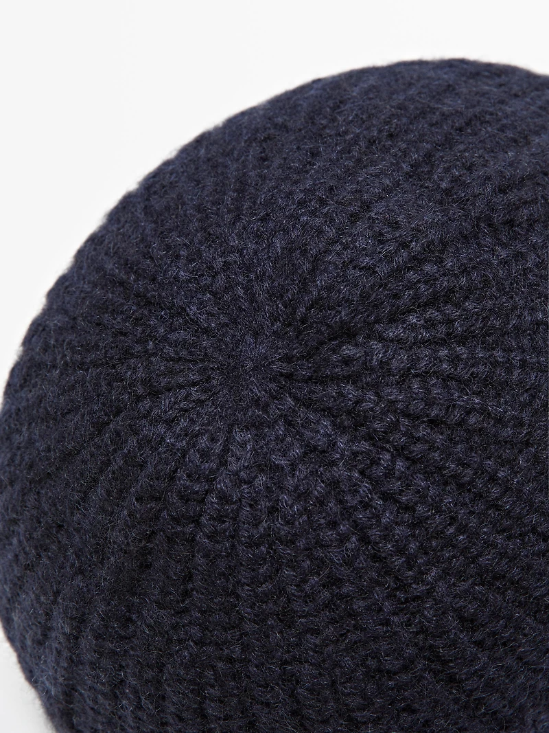 Bonnet côtelé 100 % cachemire