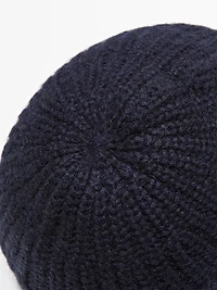 Bonnet côtelé 100 % cachemire