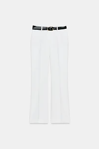 STRAIGHT LEG BELTED PANTS