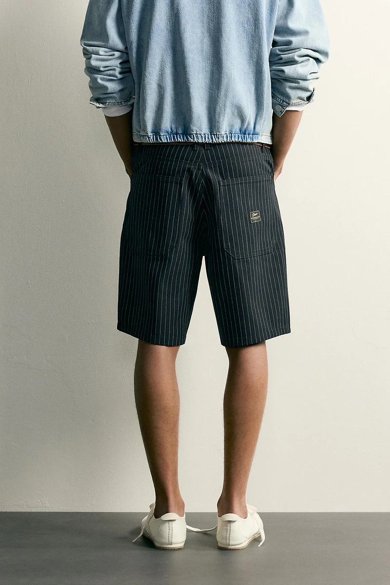 PINSTRIPE BAGGY FIT SHORTS