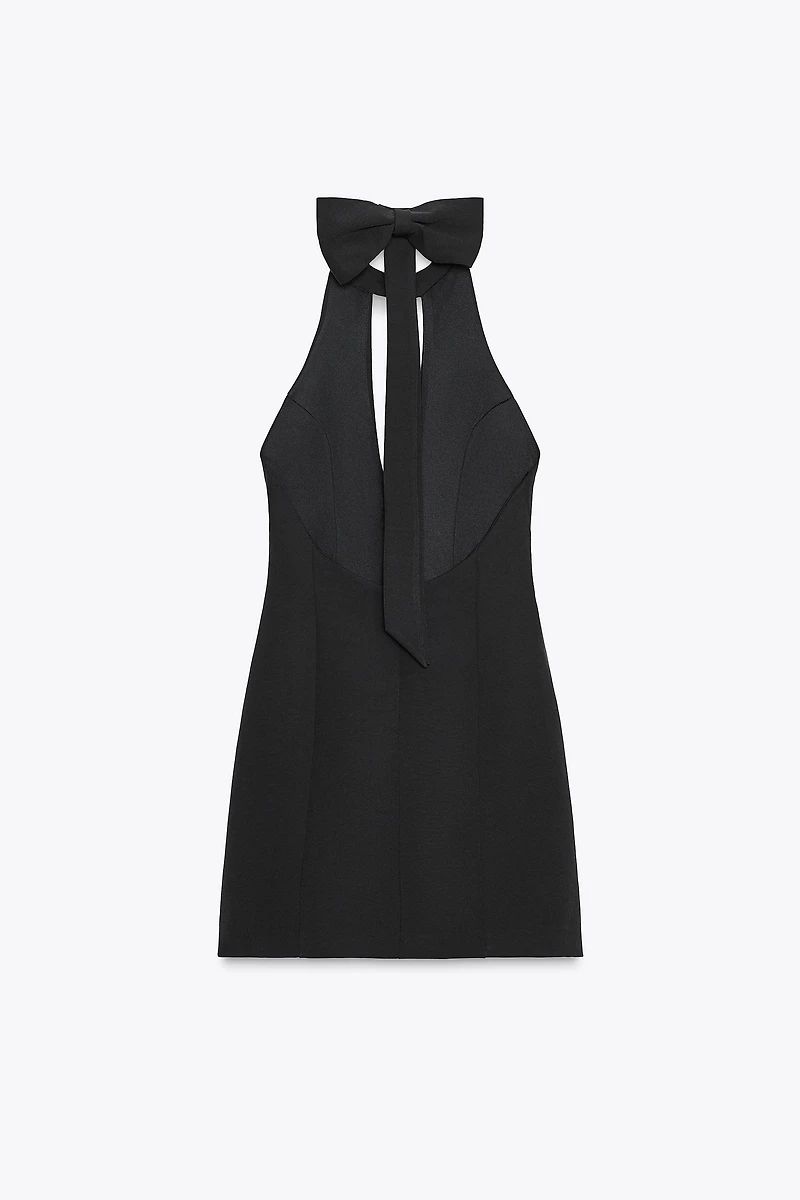 ROBE COURTE HALTER NŒUD