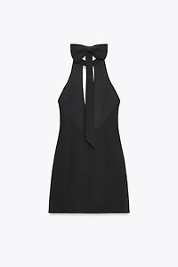 ROBE COURTE HALTER NŒUD