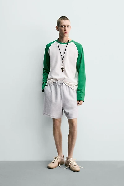 TEXTURED RELAXED FIT JOGGER SHORTS