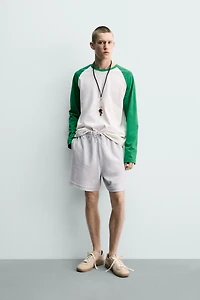 TEXTURED RELAXED FIT JOGGER SHORTS