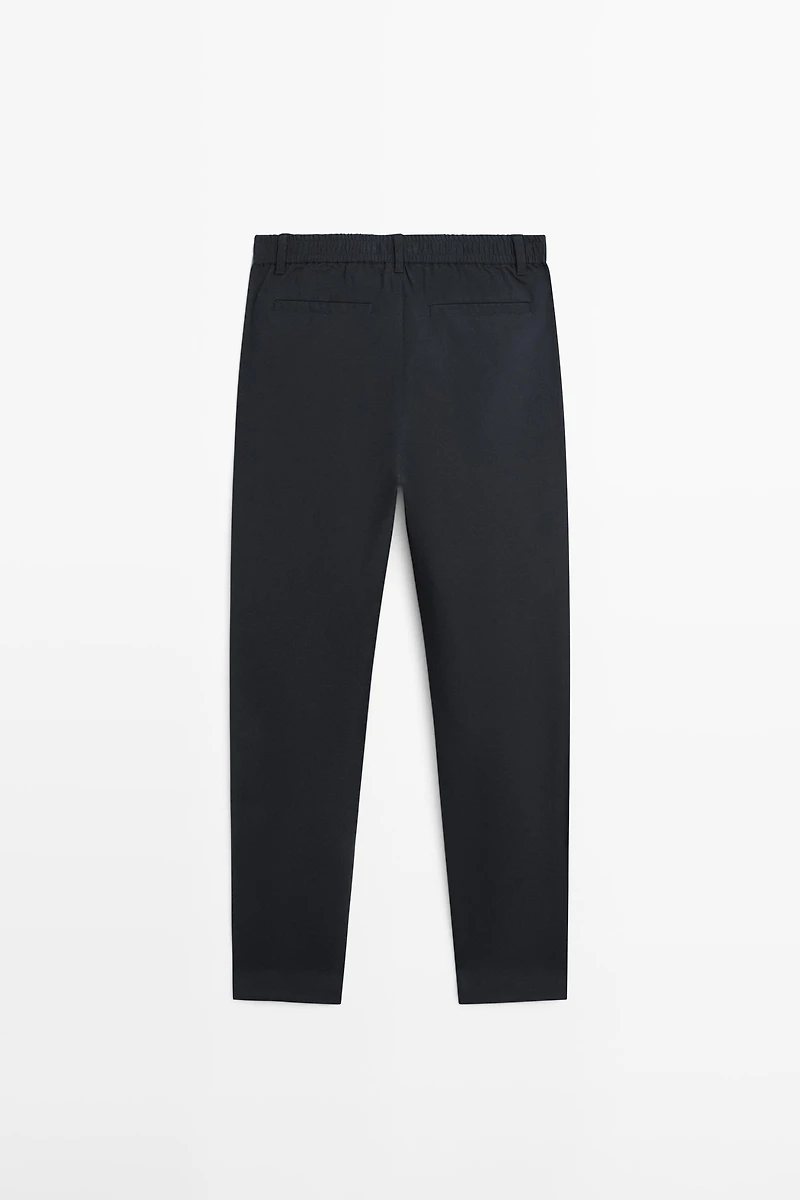 Cotton blend jogger fit trousers