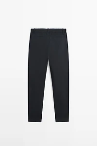 Cotton blend jogger fit trousers