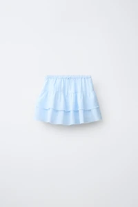 RUFFLED LINEN BLEND SKIRT