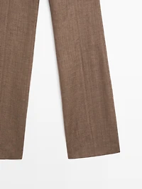 100% linen kick flare trousers