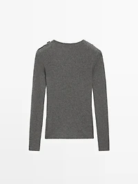 Knit T-shirt with shoulder detail