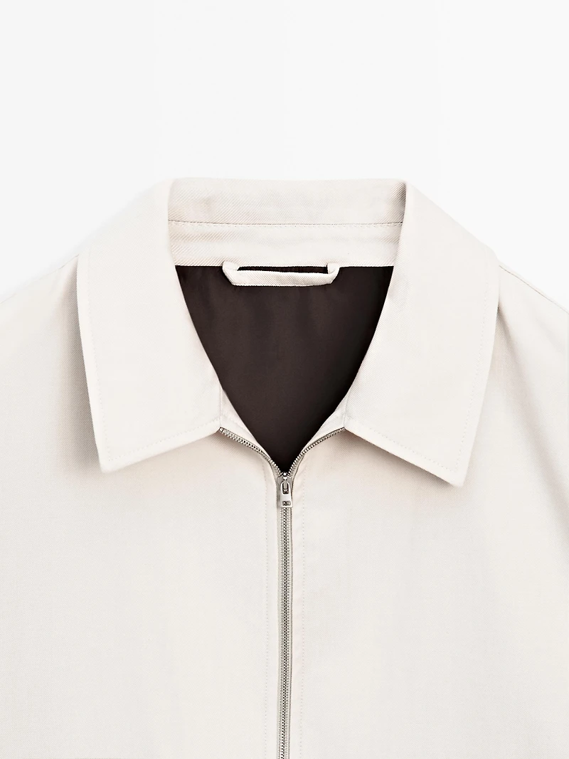 Blouson poches laine et coton