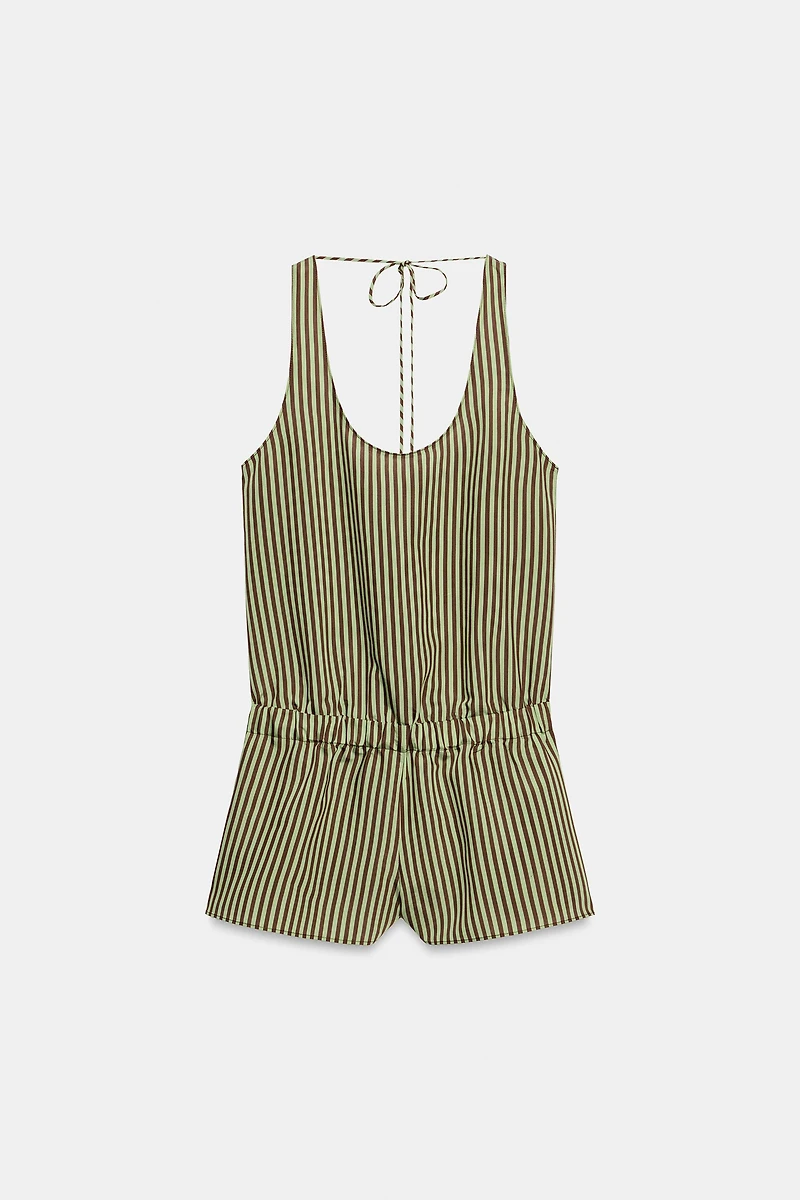SHORT STRIPED JUMPSUIT