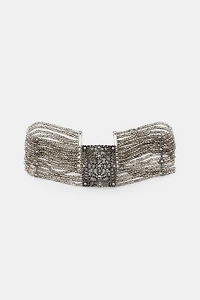 FLORAL BEADED CHOKER NECKLACE
