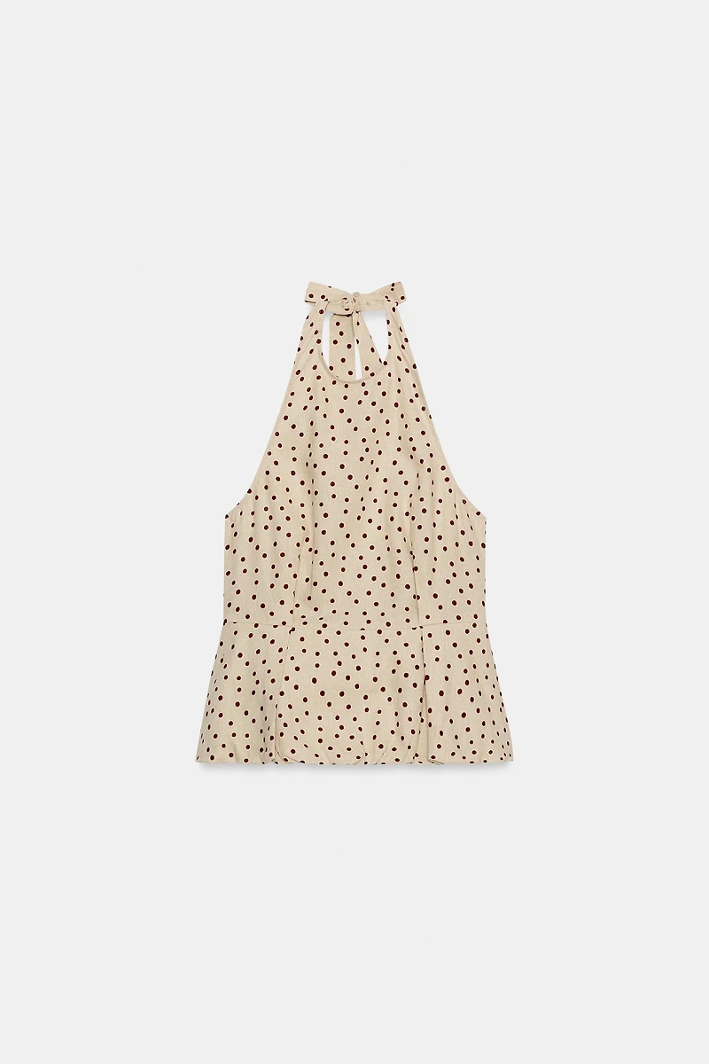POLKA DOT BALLOON TOP WITH LINEN
