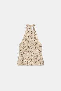 POLKA DOT BALLOON TOP WITH LINEN