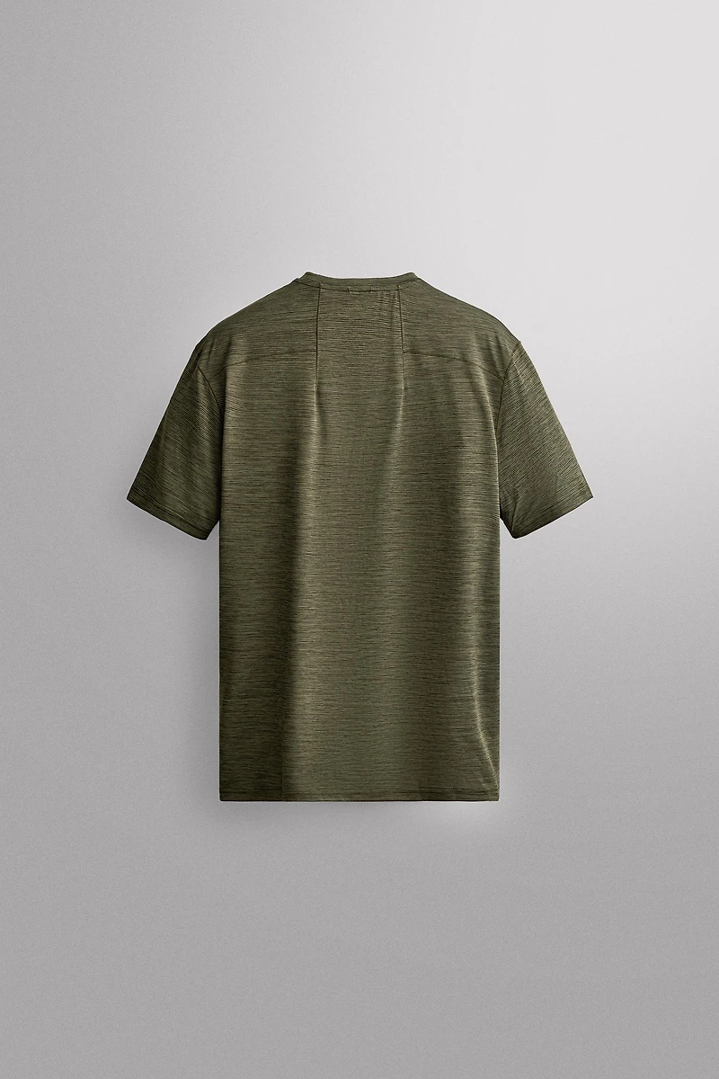 STRIPED TECHNICAL JACQUARD T-SHIRT