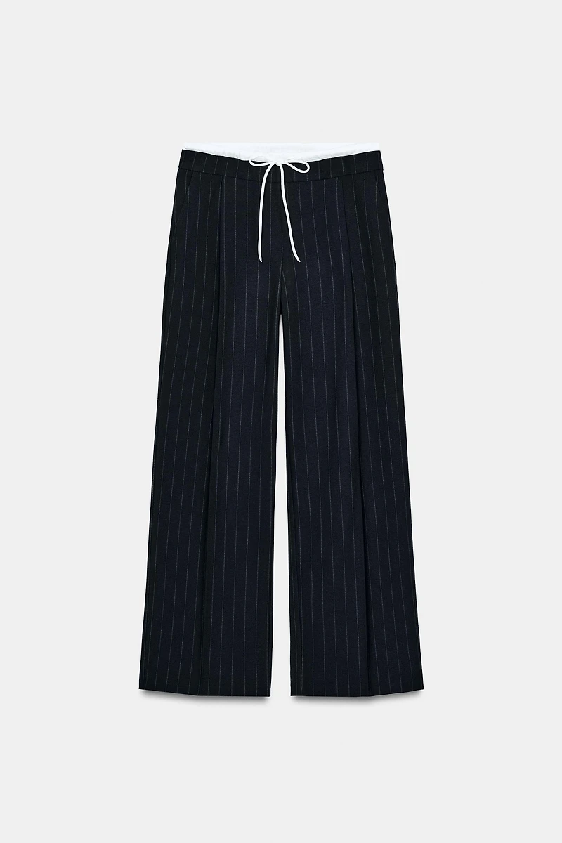 PANTALON LARGE À DOUBLE TAILLE