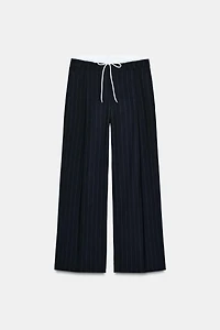 PANTALON LARGE À DOUBLE TAILLE