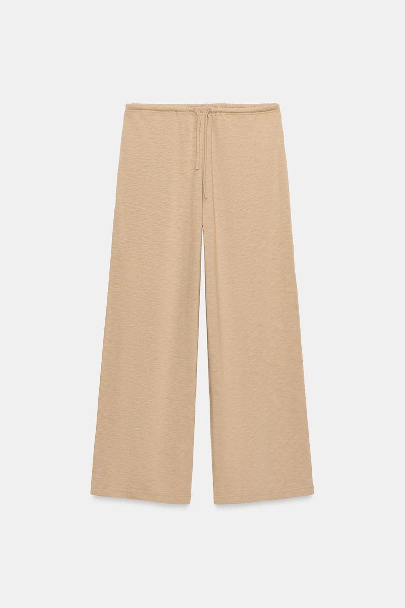 STRAIGHT LEG COTTON PANTS